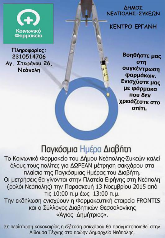 Δωρεάν μέτρηση σακχάρου από το Κοινωνικό Φαρμακείο